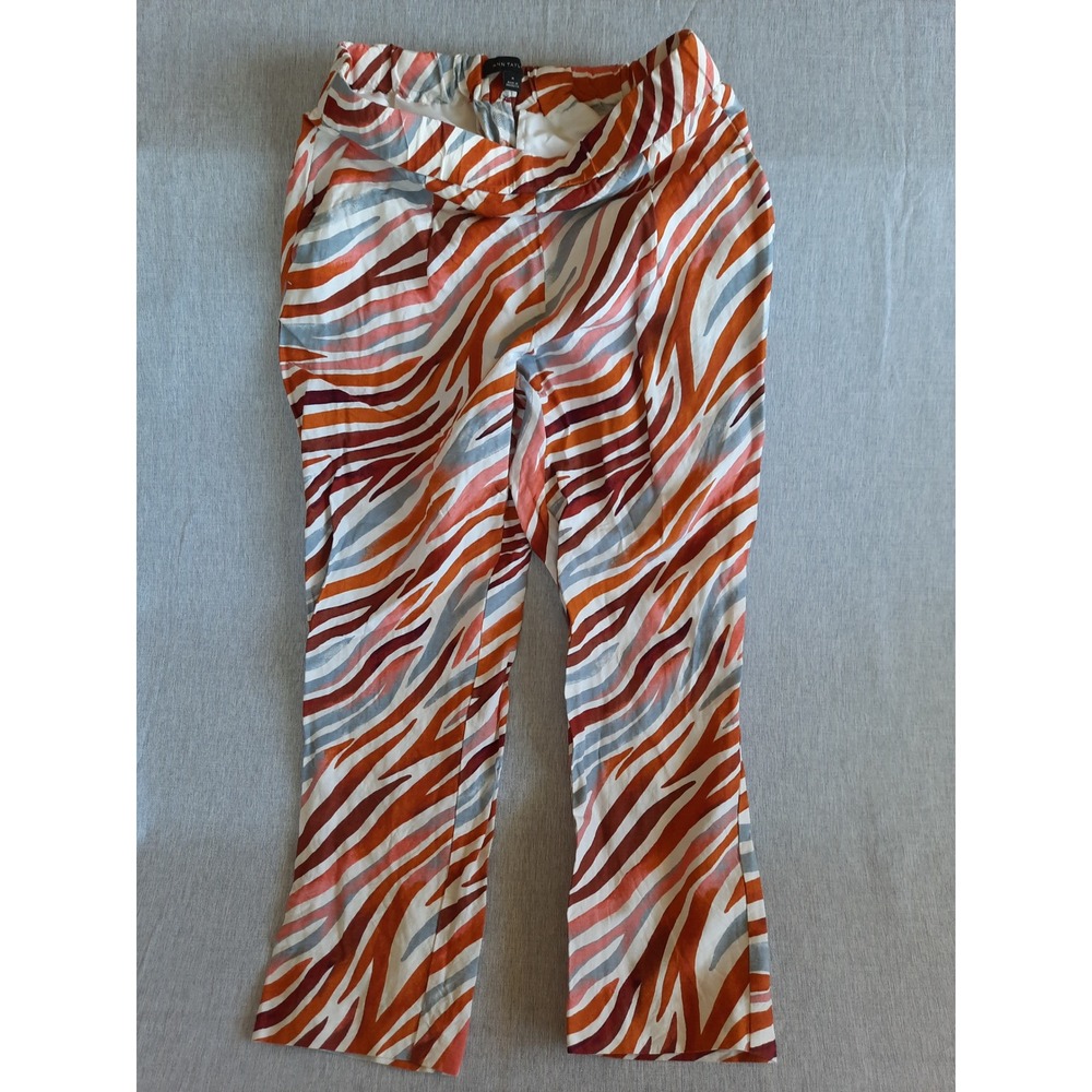 Ann‎ Taylor Women Medium Rayon/Linen Blend All-over Print Multicolor Ankle Pants
